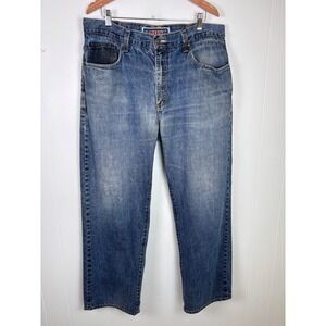 RARE Y2K Levi's 569 Loose Straight Jeans Two Tone Men 38x31 Black Label Hip Hop‎